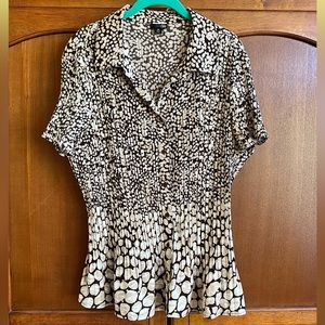 East 5th Brown, Tan and Cream Button Up Blouse